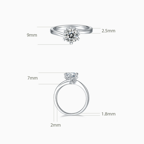 Valentina Celeste Engagement Ring with Twisted Band