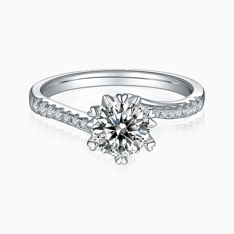 Valentina Celeste Engagement Ring with Twisted Diamond Band
