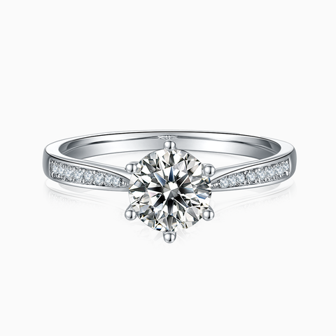 Princess Engagement Ring with Inline Pavé
