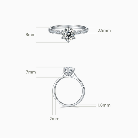 Princess Engagement Ring with Inline Pavé