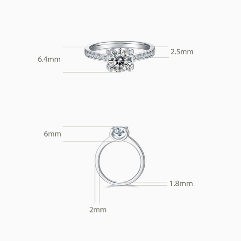 Luxor Engagement Ring with Diamond Straight Band