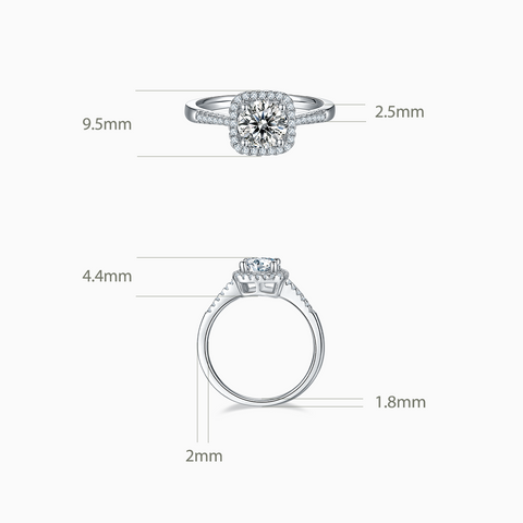 Harmony Cushion Halo Engagement Ring