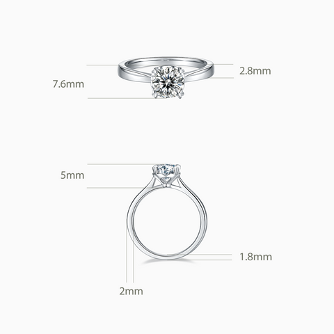 Valentina Four-Prong Engagement Ring with Straight Band