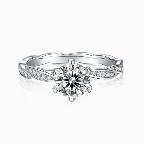 Infinity Engagement Ring with Diamond Lace Band