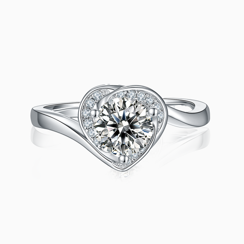 Infinity Heart Halo Engagement Ring