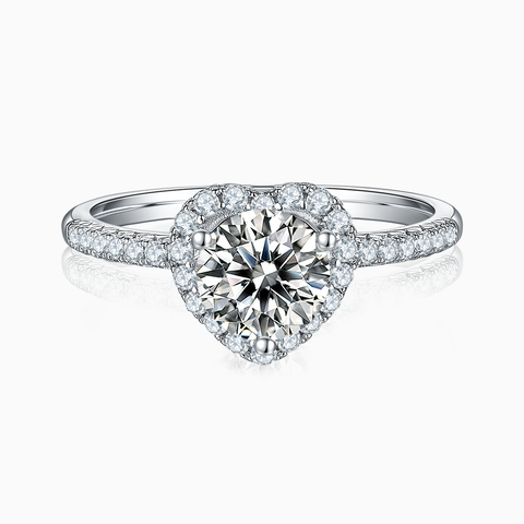 Harmony Heart Halo Engagement Ring