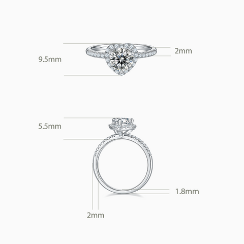 Harmony Heart Halo Engagement Ring