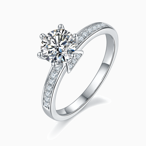 Princess Engagement Ring with Inline Pavé Straight Band