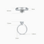 Princess Engagement Ring with Inline Pavé Tapered Band